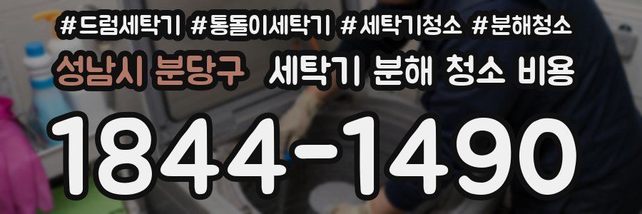 성남시 분당구 세탁기 분해 청소 비용
