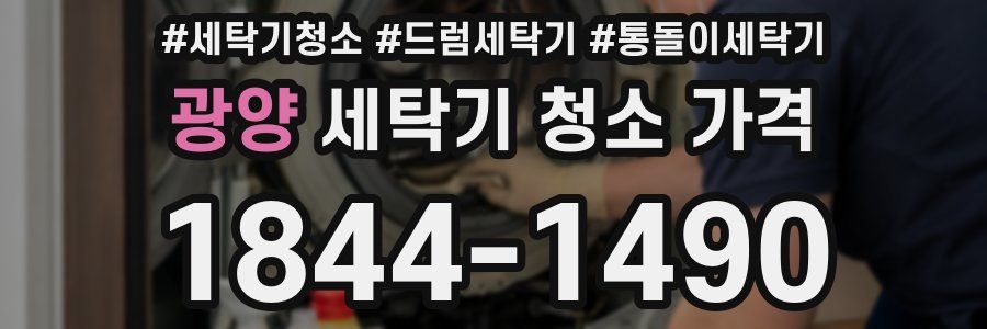 광양 세탁기 청소 가격