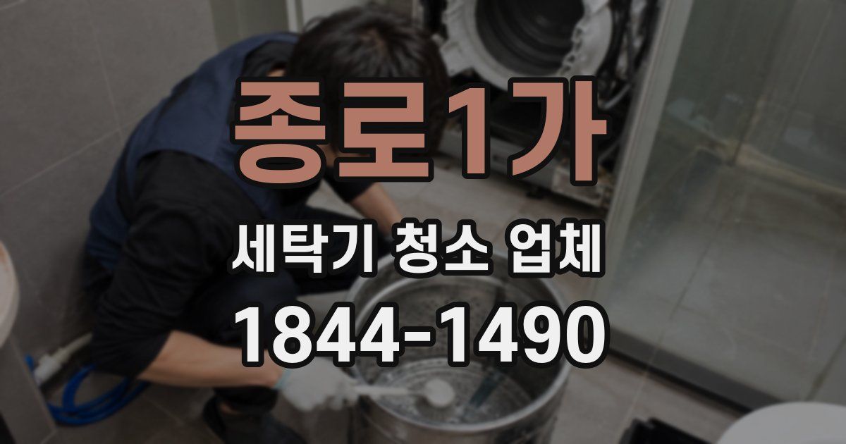 종로1가 세탁기 청소 업체