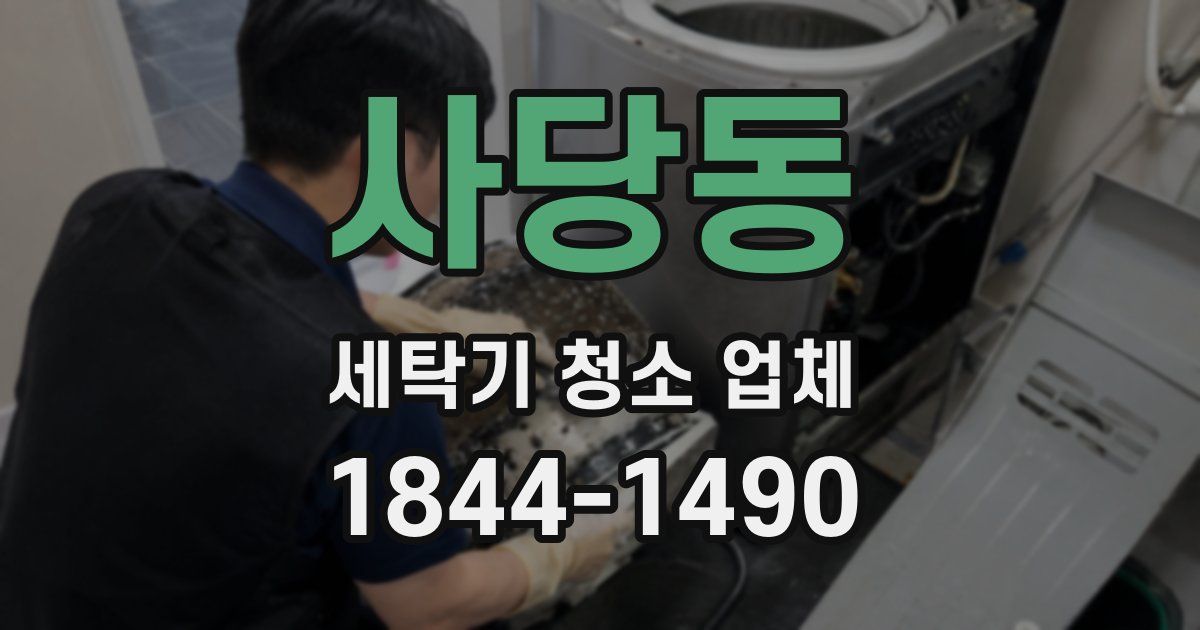 사당동 세탁기 청소 업체