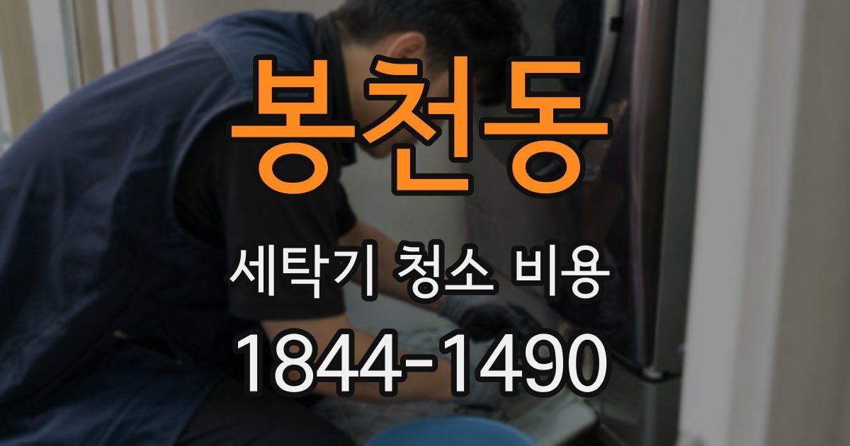 봉천동 세탁기 청소 비용