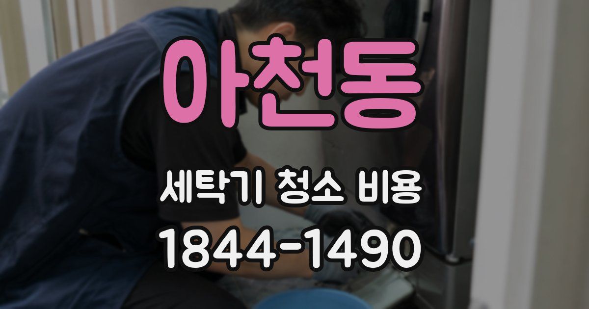 아천동 세탁기 청소 비용