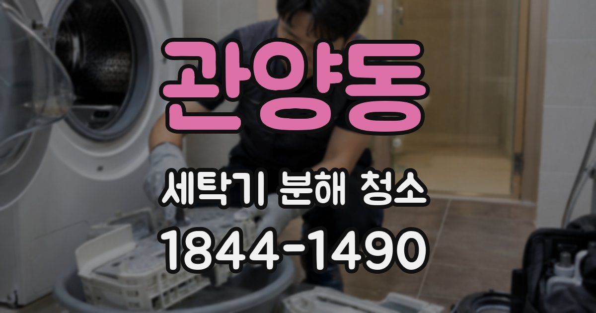 관양동 세탁기 분해 청소
