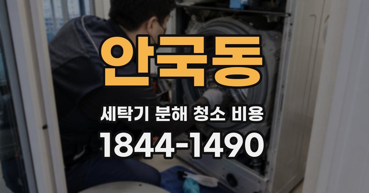 안국동 세탁기 분해 청소 비용