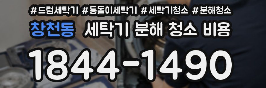 창천동 세탁기 분해 청소 비용