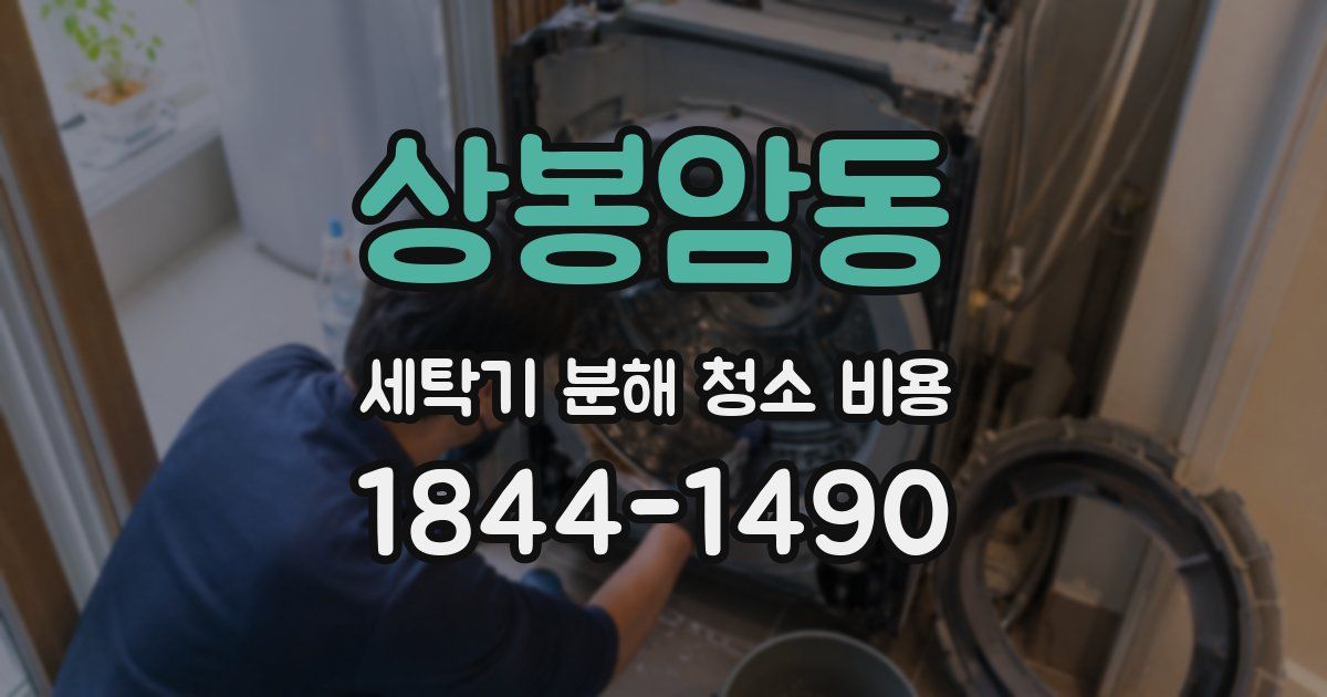 상봉암동 세탁기 분해 청소 비용