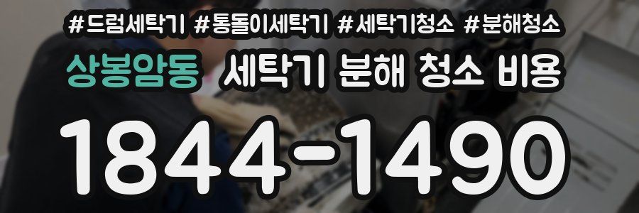 상봉암동 세탁기 분해 청소 비용
