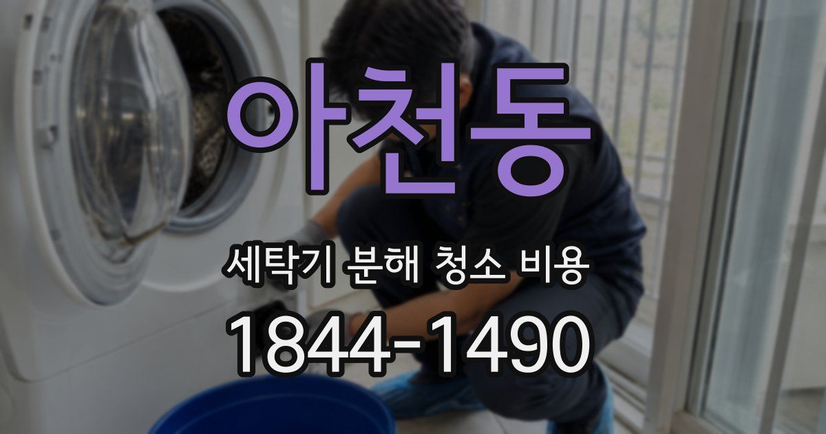 아천동 세탁기 분해 청소 비용