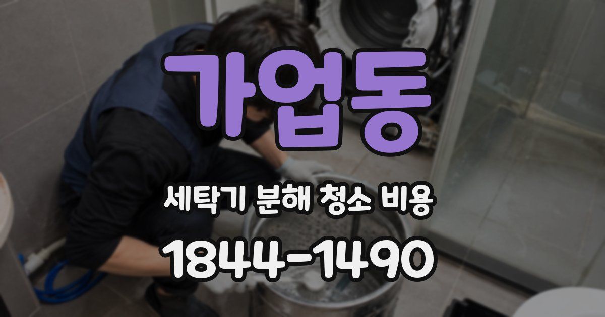 가업동 세탁기 분해 청소 비용