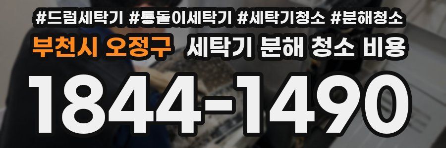 부천시 오정구 세탁기 분해 청소 비용