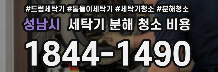 성남시 세탁기 분해 청소 비용