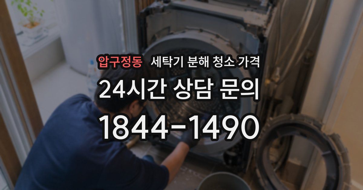 압구정동 세탁기 분해 청소 가격