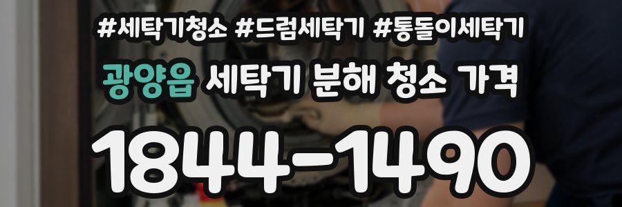 광양읍 세탁기 분해 청소 가격