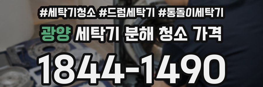 광양 세탁기 분해 청소 가격