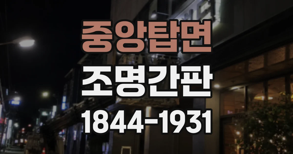 중앙탑면 조명간판