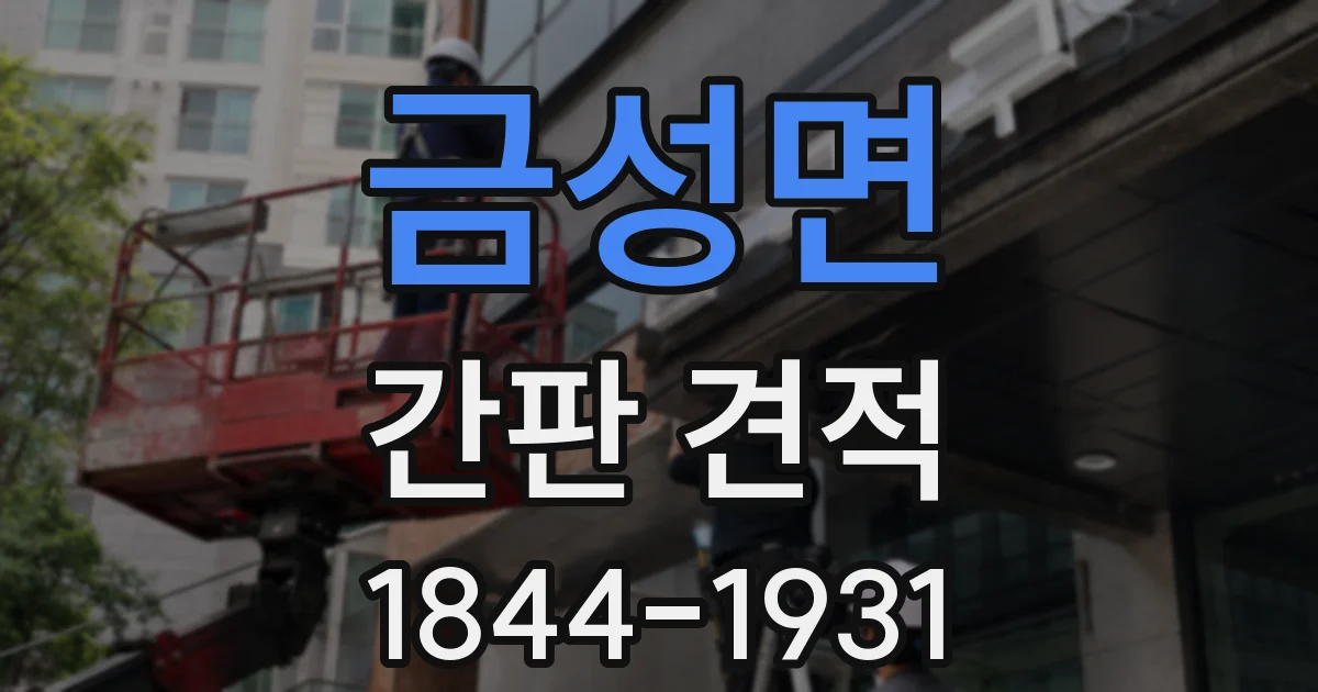 금성면 간판 견적