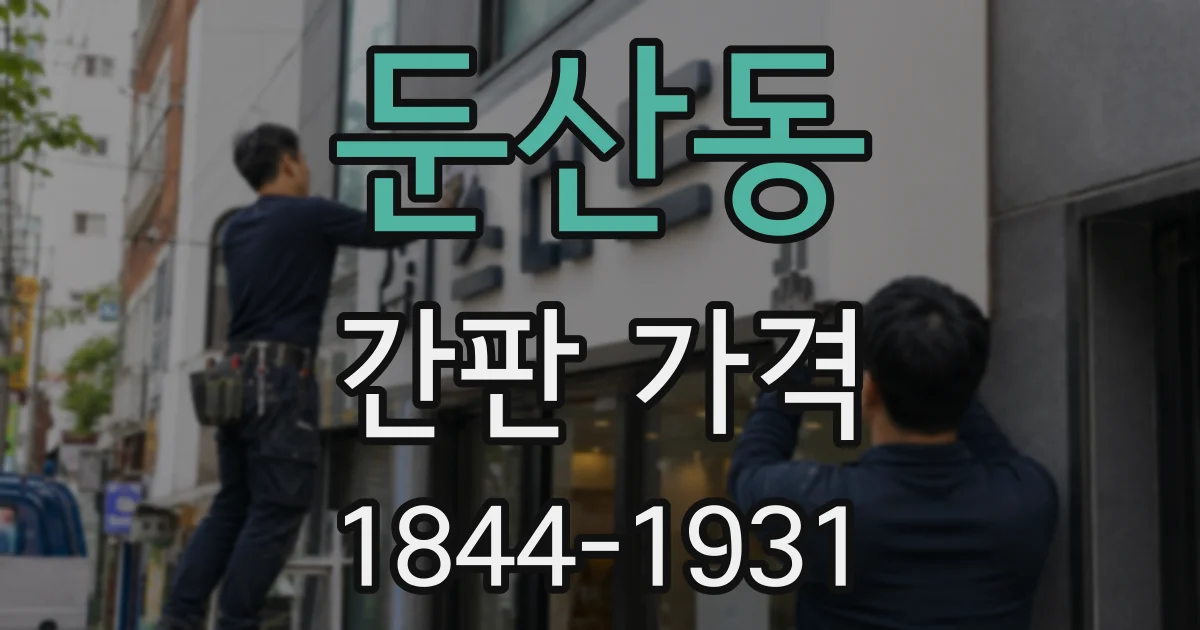둔산동 간판 가격