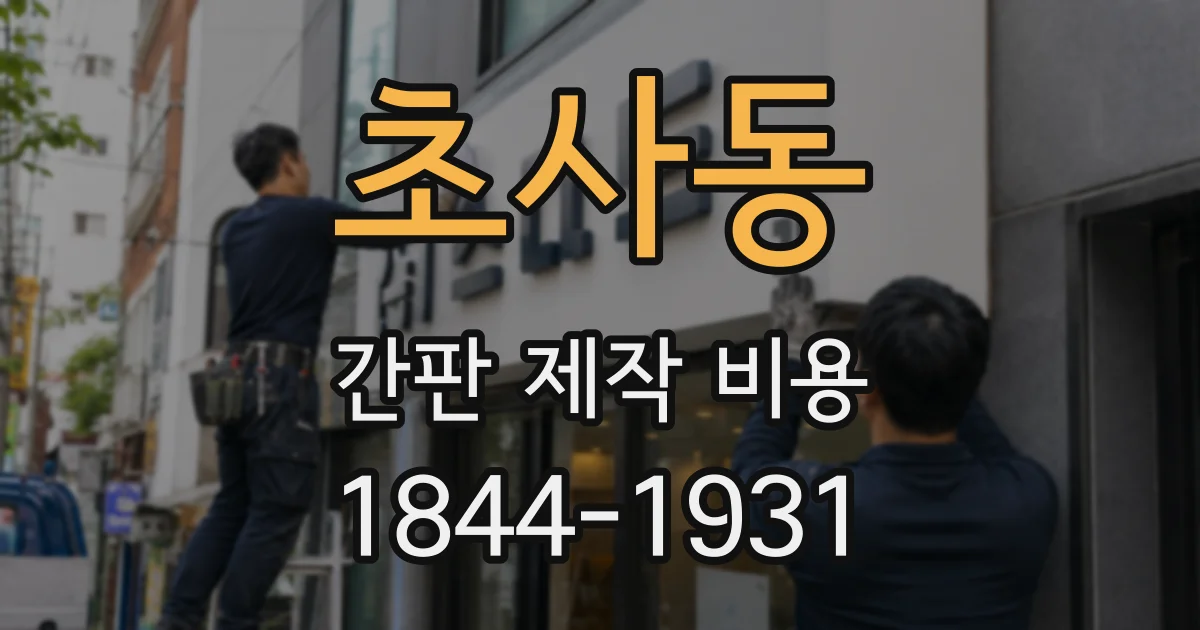 초사동 간판 제작 비용