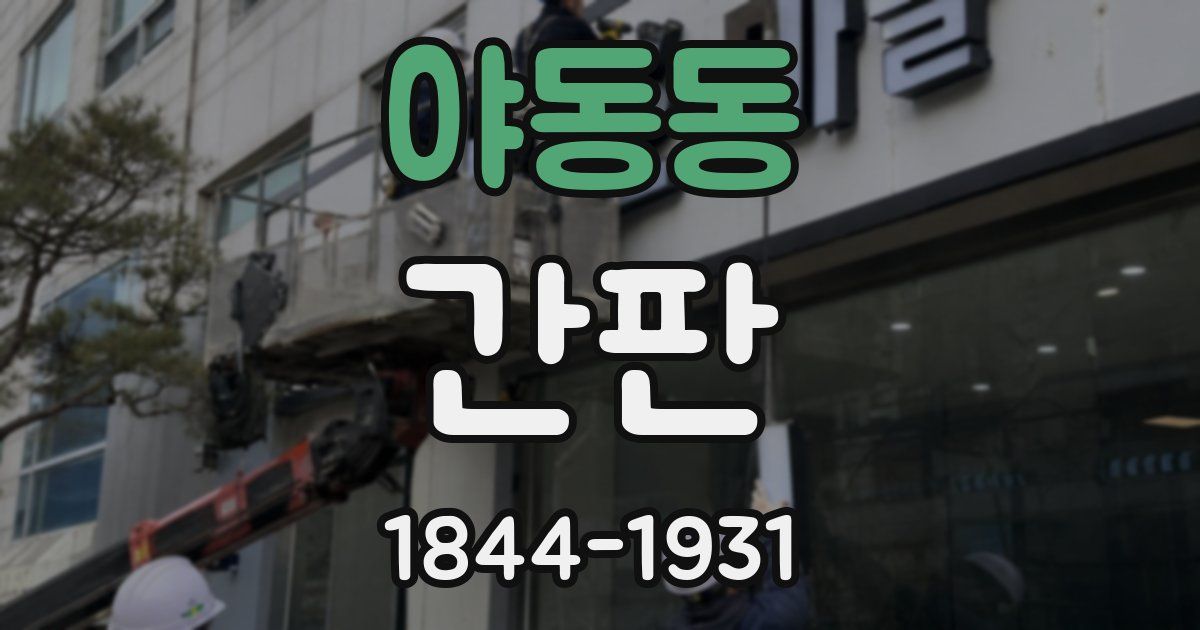 야동동 간판