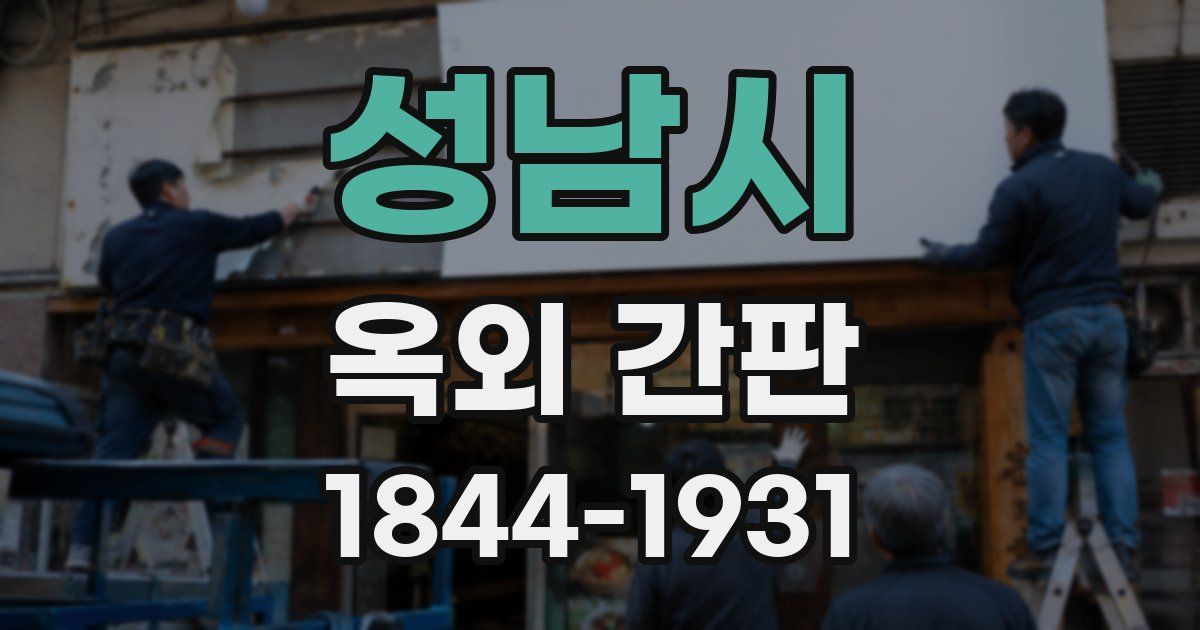 성남시 옥외 간판