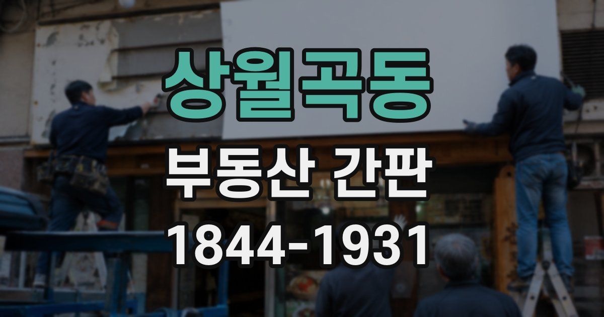 상월곡동 부동산 간판