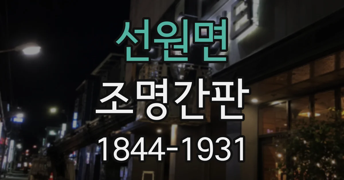 선원면 조명간판