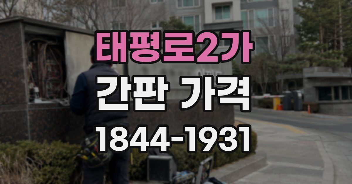 태평로2가 간판 가격