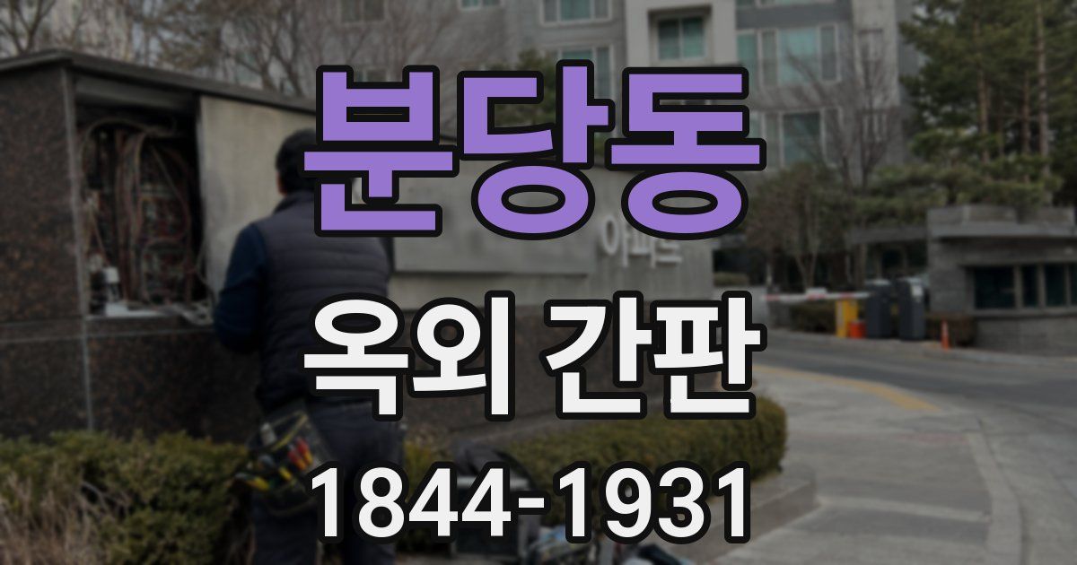 분당동 옥외 간판