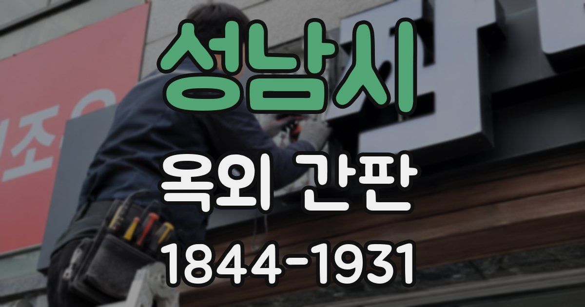 성남시 옥외 간판
