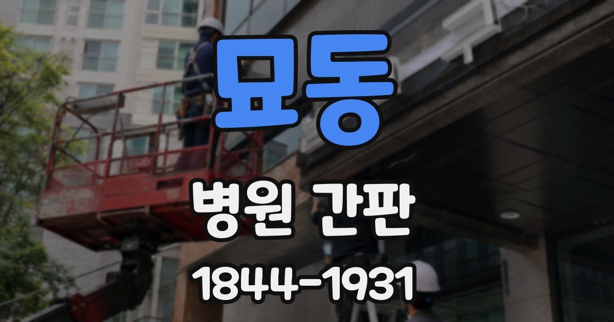 묘동 병원 간판