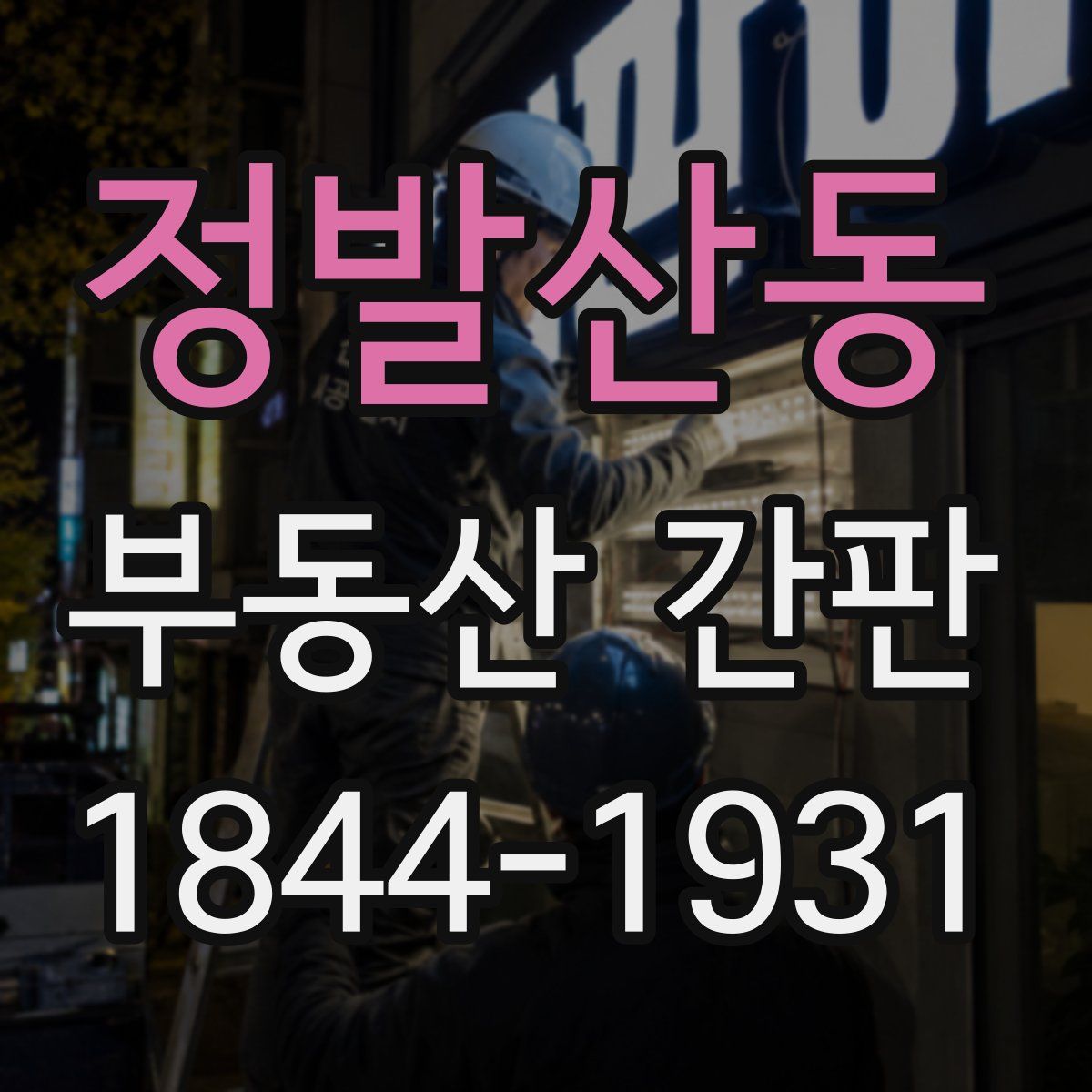 정발산동 부동산 간판