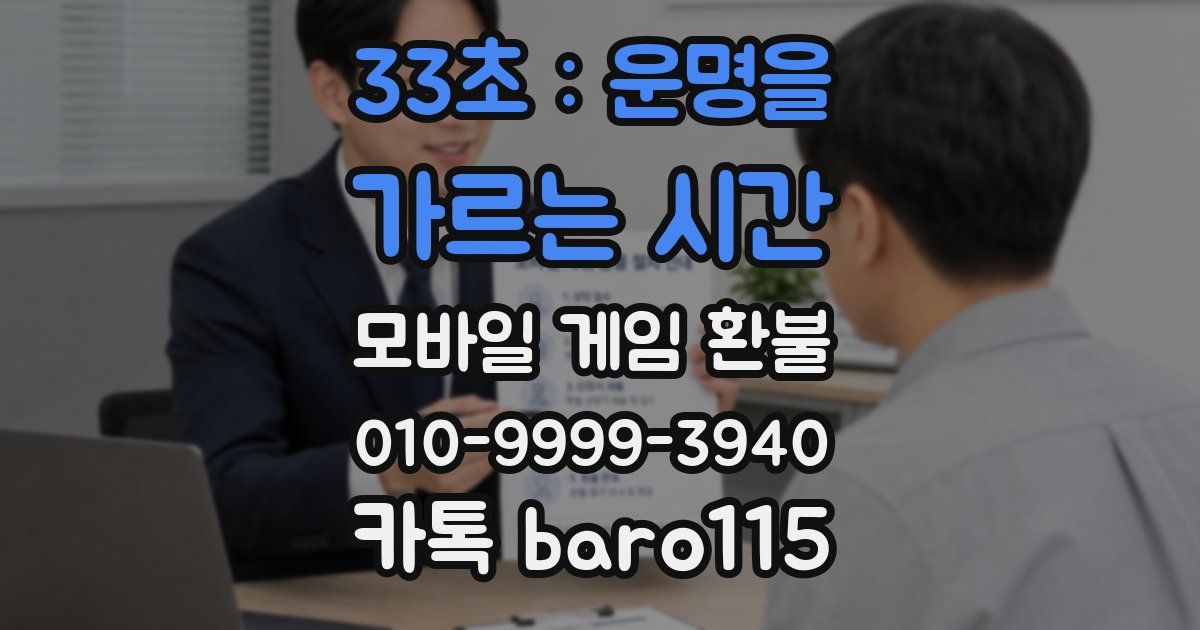 33초 : 운명을 가르는 시간 환불