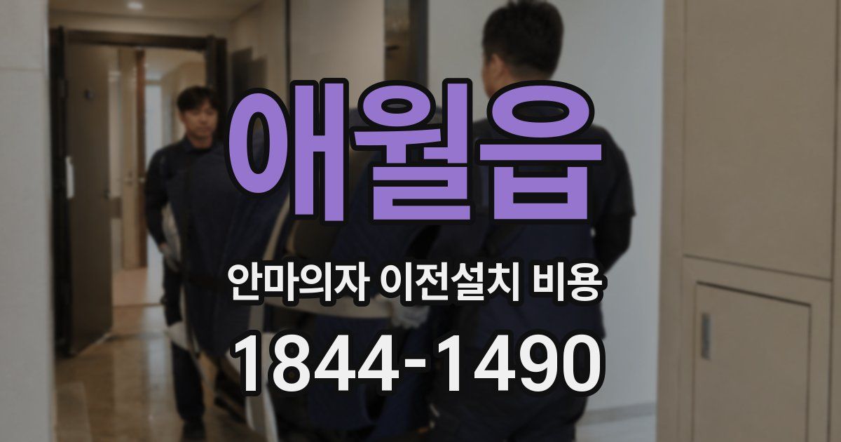 애월읍 안마의자 이전설치 비용