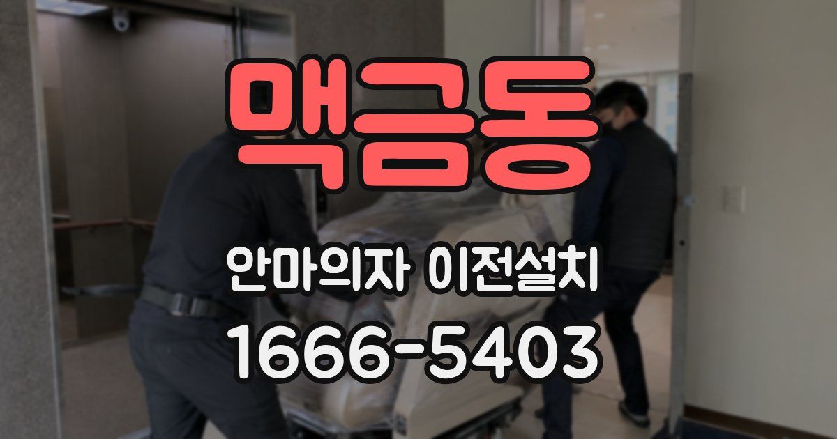 맥금동 안마의자 이전설치