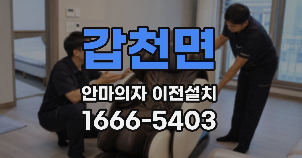 갑천면 안마의자 이전설치