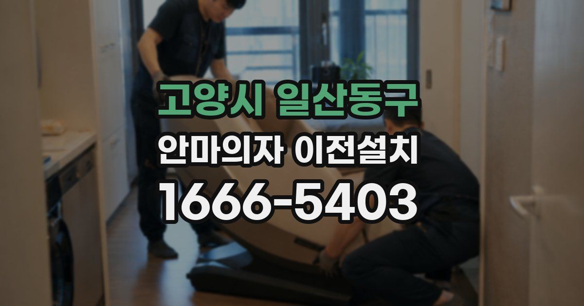 고양시 일산동구 안마의자 이전설치