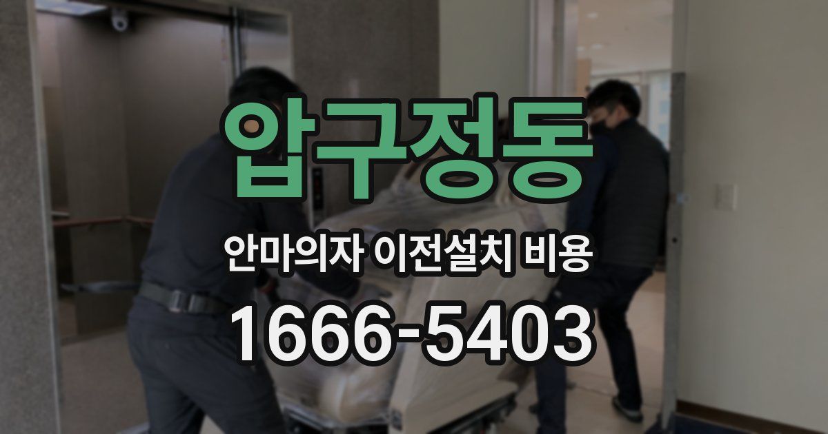 압구정동 안마의자 이전설치 비용