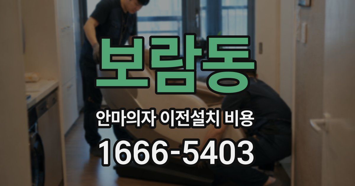 보람동 안마의자 이전설치 비용