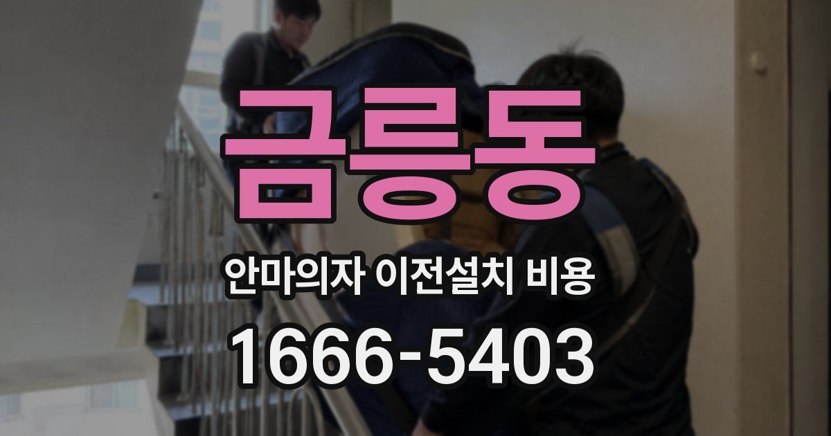 금릉동 안마의자 이전설치 비용