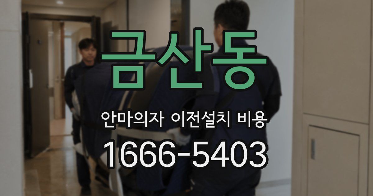 금산동 안마의자 이전설치 비용