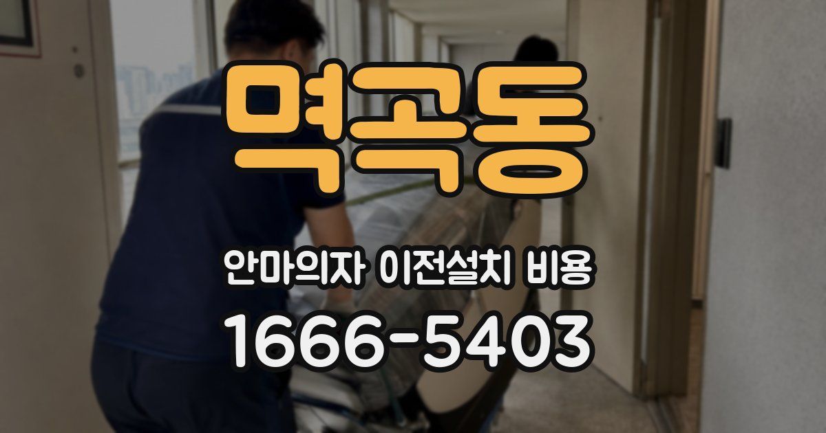 멱곡동 안마의자 이전설치 비용