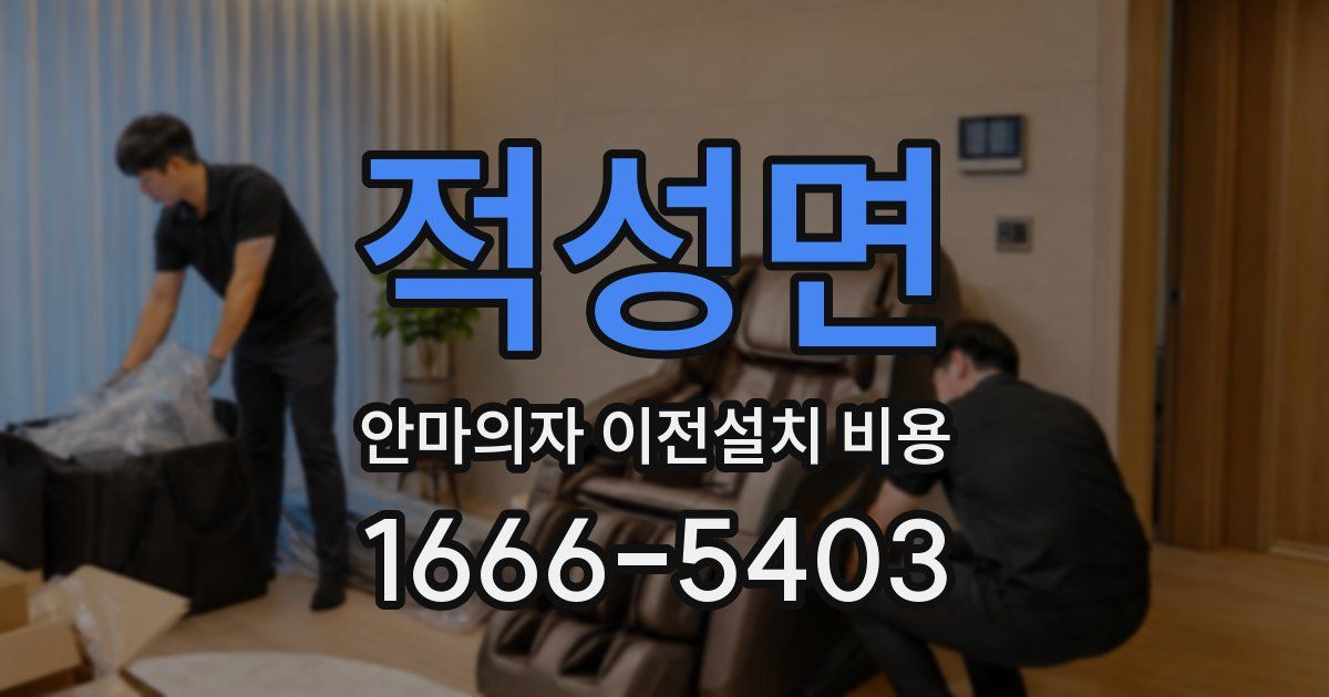 적성면 안마의자 이전설치 비용