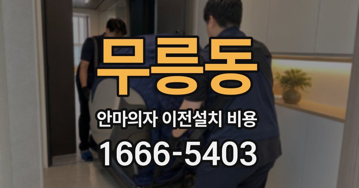 무릉동 안마의자 이전설치 비용