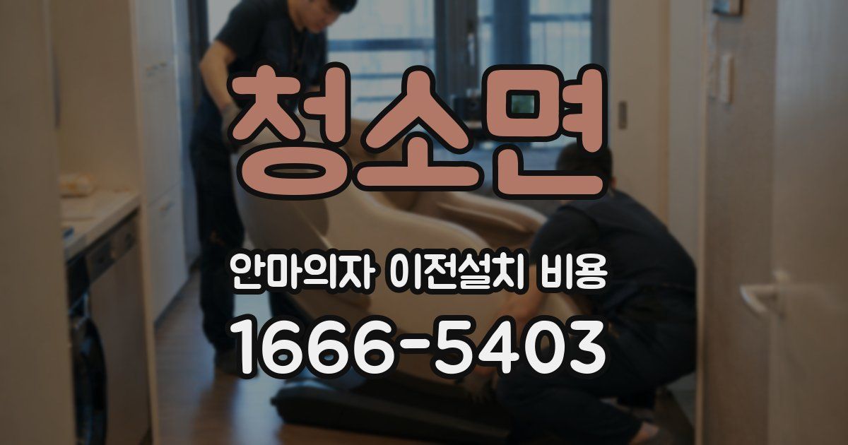 청소면 안마의자 이전설치 비용