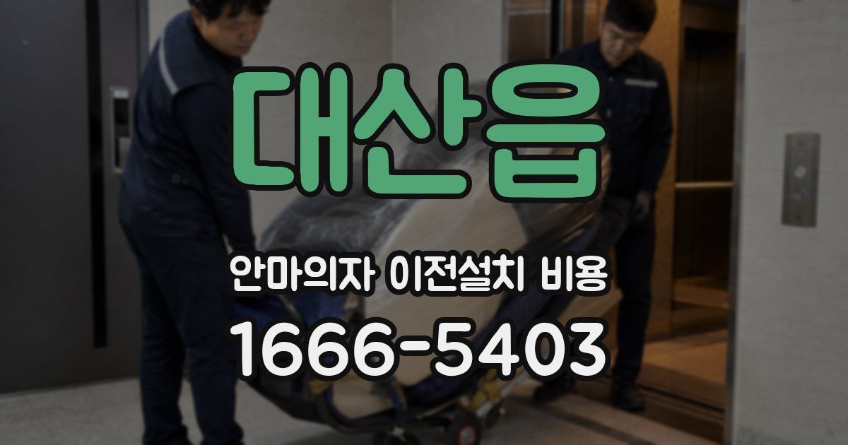 대산읍 안마의자 이전설치 비용