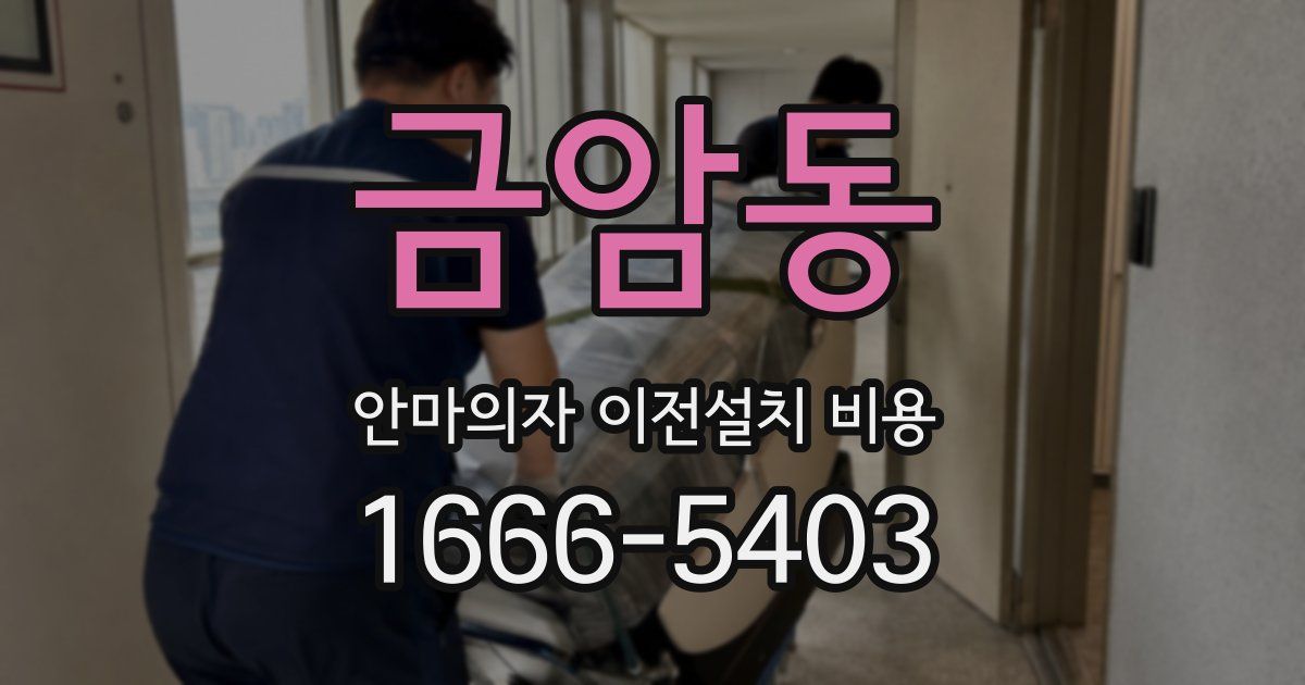 금암동 안마의자 이전설치 비용
