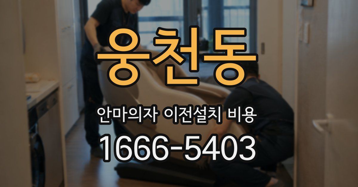 웅천동 안마의자 이전설치 비용