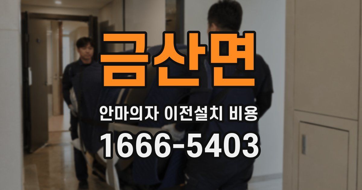 금산면 안마의자 이전설치 비용