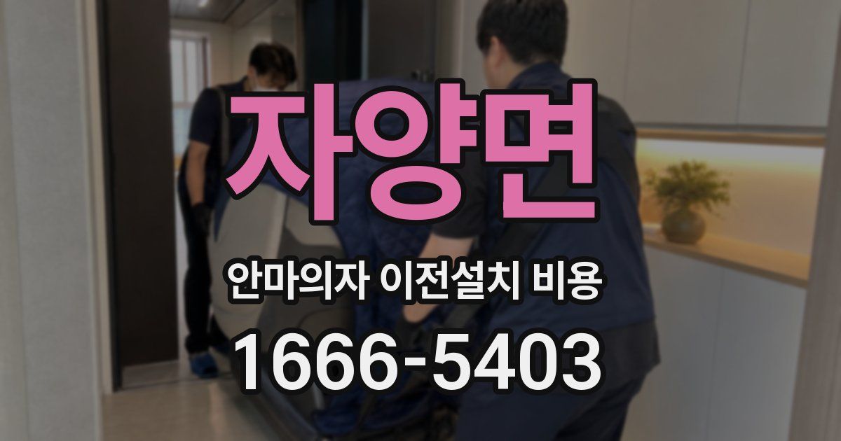 자양면 안마의자 이전설치 비용
