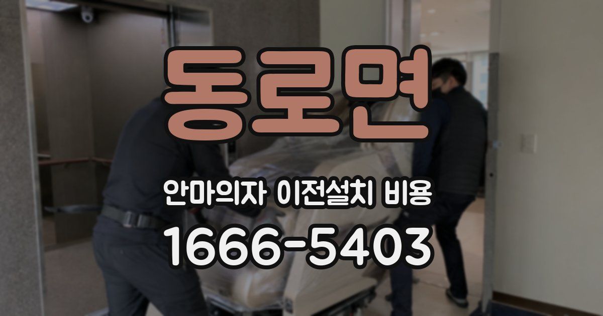동로면 안마의자 이전설치 비용